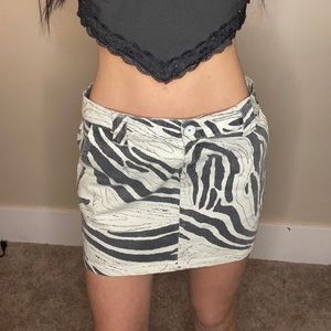 Zebra print mini skirt